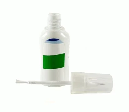 Bottle with white paint Stock Photos