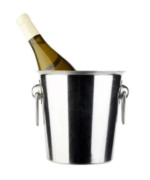 Bottle of white vine Stock Photos
