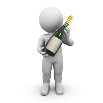 Bottle of white wine Stock-Illustration