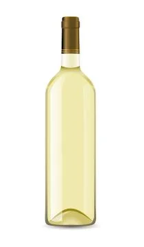 Bottle with white wine Stock Illustration
