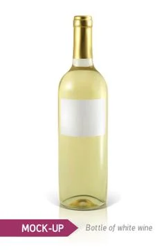 Bottle of white wine Stock Illustration