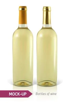 Bottle of white wine Stock Illustration