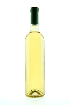 Bottle of white wine isolated Stock Photos