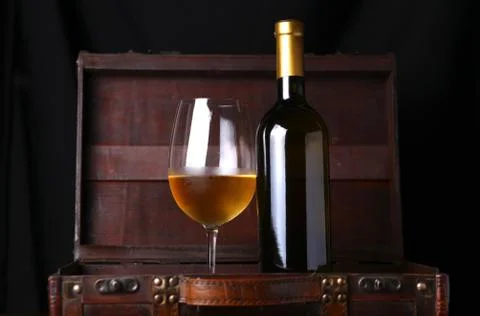 Bottle of white wine Stock Photos