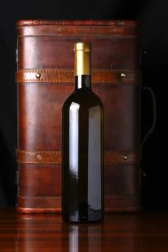 Bottle of white wine Stock Photos