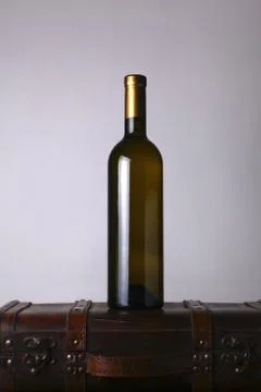 Bottle of white wine Stock Photos