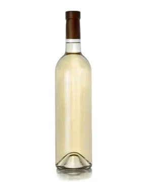 A bottle of white wine on a white background Stock Photos
