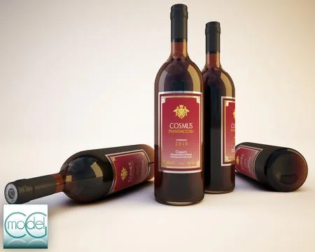 Bottle wine 1 3D Model