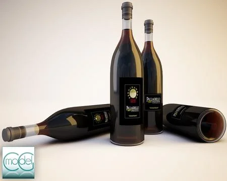 Bottle wine 2 3D Model