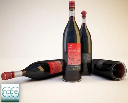 Bottle wine 3 3D Model