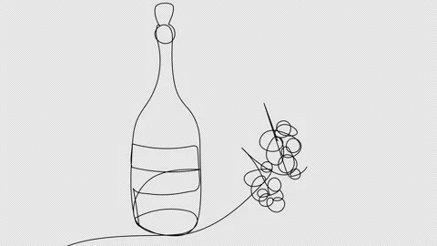 A bottle of wine and grapes Stock Footage 155602656
