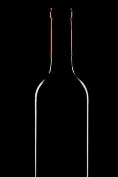 Bottle of wine on a black background Stock Photos
