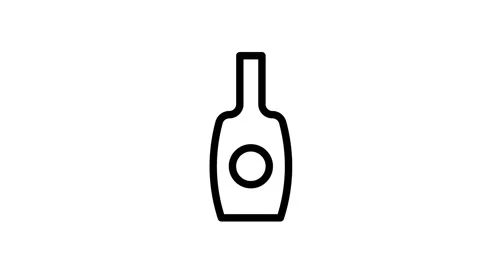 A bottle of wine featuring a prominent black circle on its label. Stock Footage 334853198