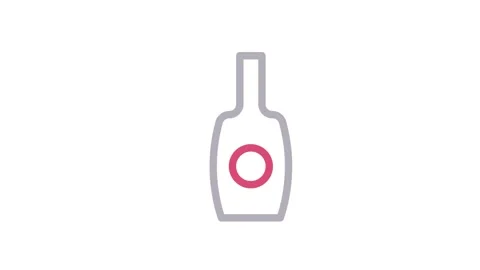 A bottle of wine featuring a prominent red circle on its label. Stock Footage 334913718