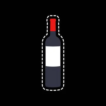Bottle of wine flat icon, vector color illustration Stock Illustration
