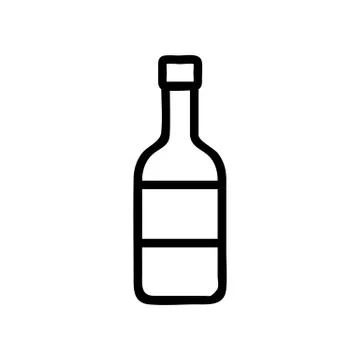 Bottle wine icon vector. Isolated contour symbol illustration 스톡 일러스트