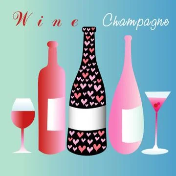 Bottle of wine Stock Illustration