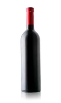 Bottle of wine isolated Stock Photos