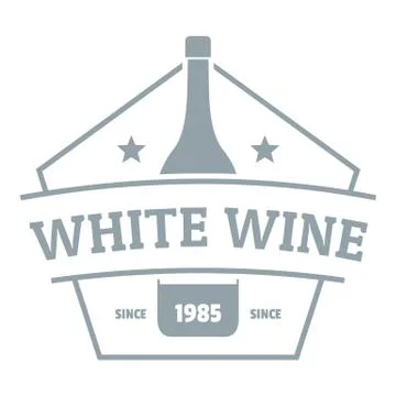 Bottle wine logo, simple gray style Stock Illustration
