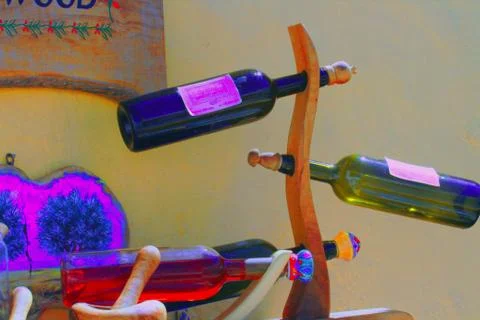 Bottle of wine in storage Stock Photos