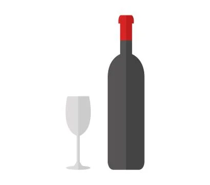 Bottle of wine on a white background Stock Illustration