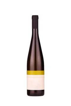 Bottle of wine with white label Stock Photos
