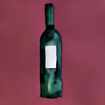 A bottle of wine on a wine background Stock Illustration