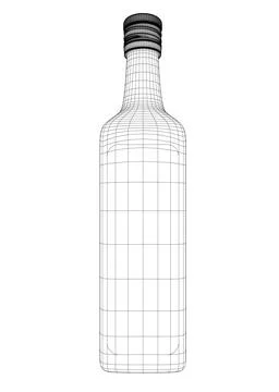 Bottle wireframe icon isolated on white background. Vector illustration. Bott Stock Illustration