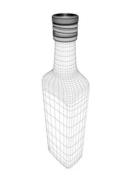 Bottle wireframe icon isolated on white background. Vector illustration. Bott Stock Illustration