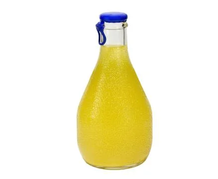 Bottle with yellow liquid Stock Photos