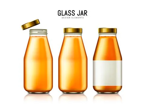 Bottled juice elements Stock Illustration