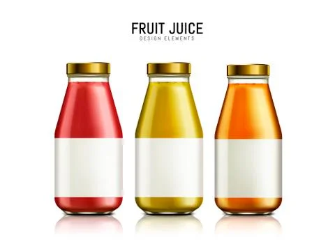 Bottled juice elements 스톡 일러스트