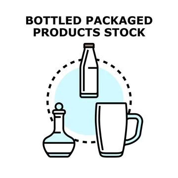 Bottled packaged product stock container concept set Stock Illustration