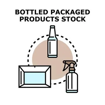 Bottled packaged products stock concept illustration Stock Illustration