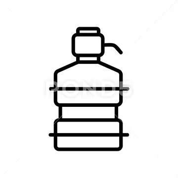 Bottled Water Is A Pure Vector Icon. Isolated Contour Symbol Illustration