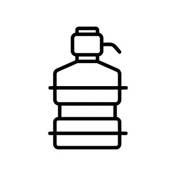 Bottled water is a pure vector icon. Isolated contour symbol illustration Stock Illustration
