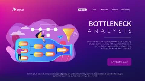 Bottleneck analysis concept landing page. イラスト素材