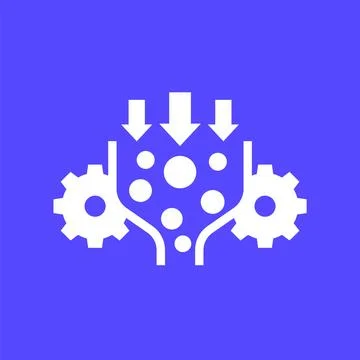 Bottleneck analysis icon with gears イラスト素材