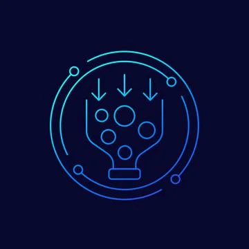 Bottleneck analysis icon, line vector イラスト素材