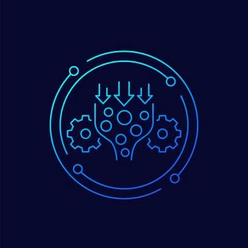 Bottleneck analysis icon, linear design イラスト素材