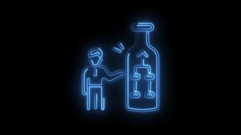 Bottleneck analysis neon animation demonstrating problem identification and Stock Footage 330774522