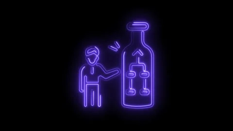 Bottleneck analysis with neon design showing limitations of process flow and Stock Footage 330774512