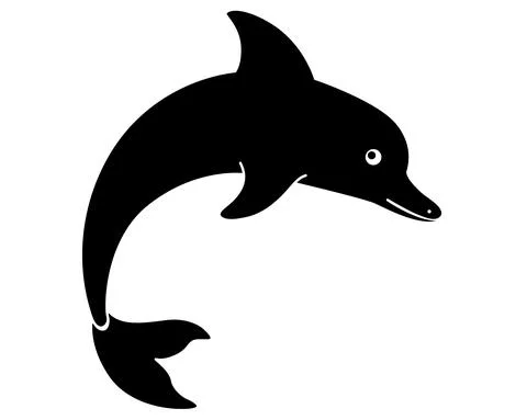 Bottlenose dolphin - vector stylized silhouette illustration for logo Stock-Illustration
