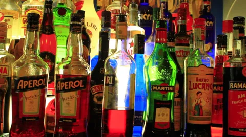 Bottles of alcohol Stock Footage 31447487