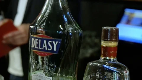 Bottles of alcohol Stock Footage 91096091