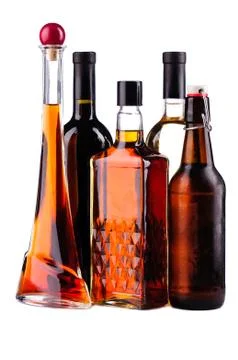 Bottles of alcohol Stock Photos