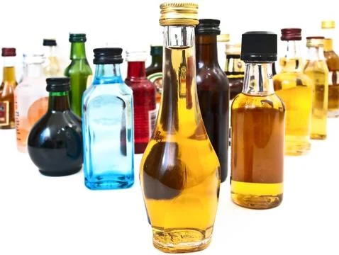 Bottles with Alcohol Stock Photos