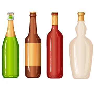 Bottles for alcoholic drinks Stock Illustration