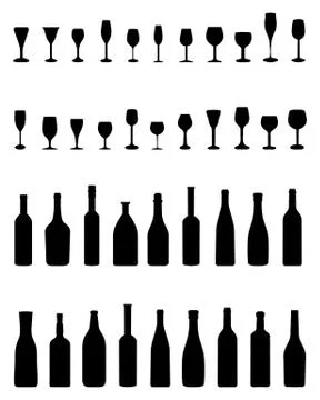 Bottles and glasses Stock Illustration