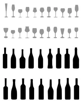 Bottles and glasses Stock Illustration